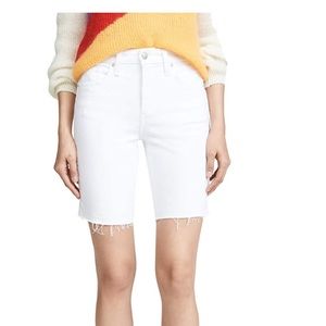 JOES hirise white denim bermuda shorts